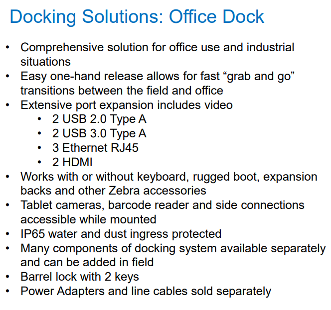 Crd Et X Offdk Zebra Et X Office Dock Solution