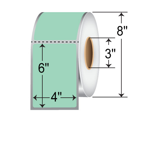 Barcodefactory 4x6  DT Label [Perforated, Green] RD-4-6-1000-GR