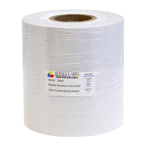 Afinia Label 8.5x500' Gloss Paper Labels [Non-Perforated] 30867