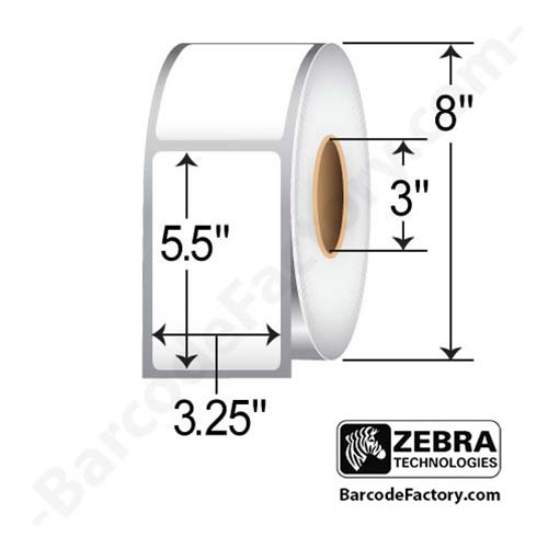 Zebra 3.25x5.5 TT Poly Label [Non-Perforated] 10011690