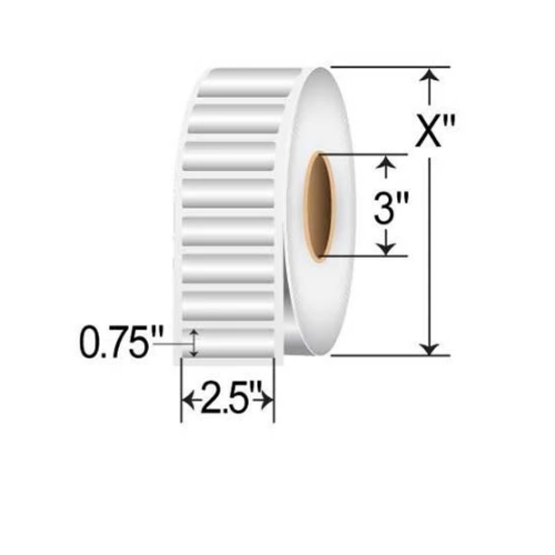 BarcodeFactory 2.5x0.75 TT Label [Non-Perforated] BAR-25-75-6500-MSIL