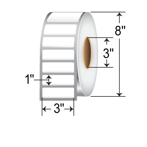 Zebra PolyPro 4000T 3x1 Polypropylene TT Label [Removable, Perforated] 10022936