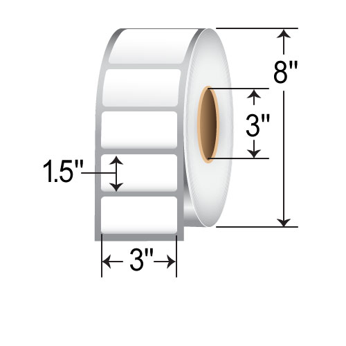 Zebra Z-Ultimate 2000T 3x1.5 Polyester TT Label [Perforated] 10022964