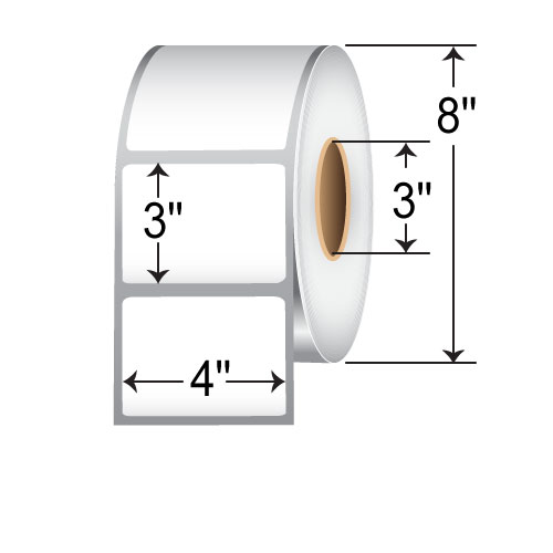 Zebra PolyPro 3000T 4x3 Polypropylene TT Label [Perforated] 10023336