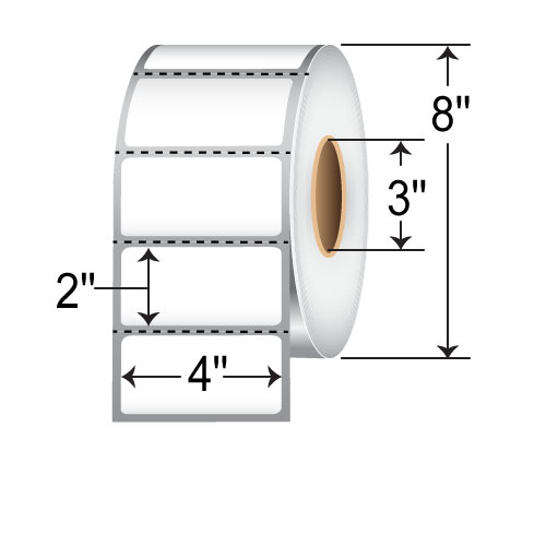 Zebra 4x2  DT Label [Perforated] 10003051-EA