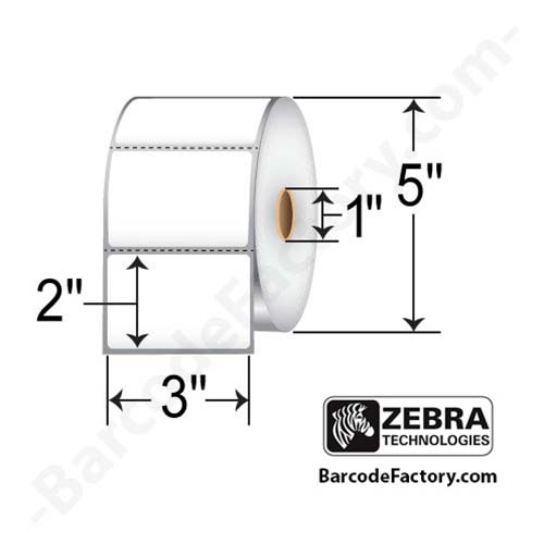 Zebra Small Removable Barcode Labels -1.2 x 0.85