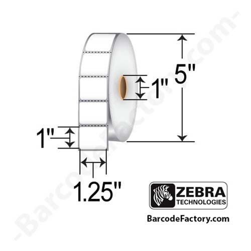Zebra Z-Select 4000D 1.25x1  DT Label [Premium Top Coated, Perforated] 10010038-EA
