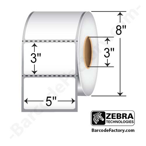 Zebra 5x3  TT Label [Freezer, Perforated] 94684