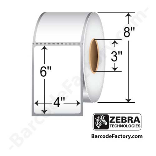 98959 Zebra Z Select 4000d 4x6 Dt Label Premium Top Coated Perforated 2952