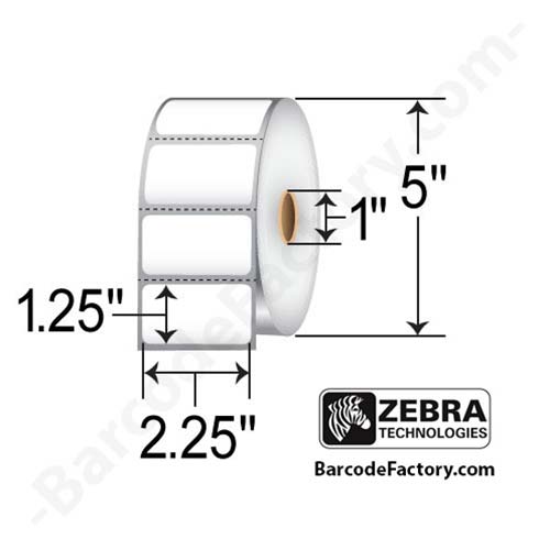 Green Zebra Barcode Labels, 2.25 X 1.25