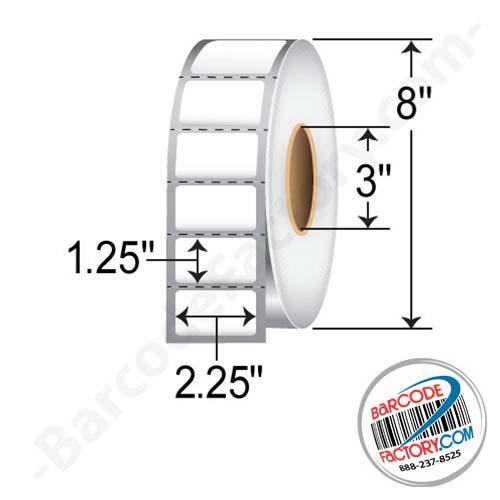 RT-125-05-30000-3UP-EA - BarcodeFactory 1.25x0.5 TT Labels