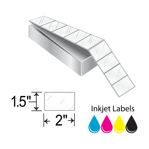 Barcodefactory 2x1.5  Inkjet Label [Fanfold, Perforated] LBL-IJ-2X1.5