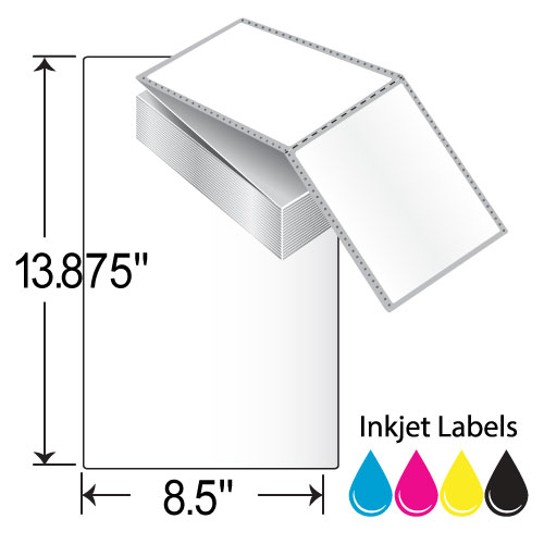 BarcodeFactory 8.5 x 13.875 Inkjet Fanfold Label GHSI 85014F1