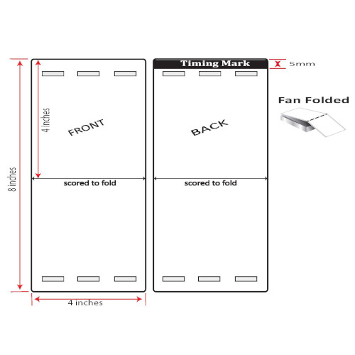 Barcodefactory Labels 4x8  Inkjet Tag [Fanfold] IJM-4-8-1000-3H-Tags