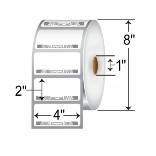 BarcodeFactory 4x2 RFID Label [TX9508DU8 (UCODE 8)] RFT-4-2-TX9508DU8-T800