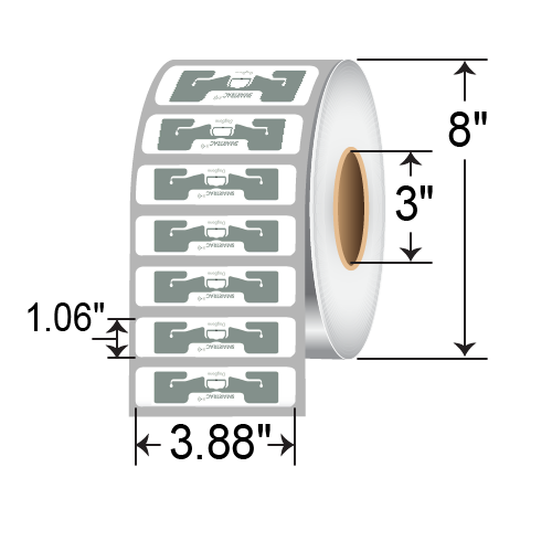 Zebra 3.88x1.06 Z-Perform 1500T Thermal Transfer RFID Label [DogBone U9] 10041944