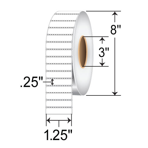 Zebra Z-Supreme 4000T 1.25x0.25 Polyimide TT Label [Perforated, Green] 10023318