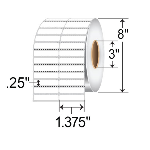 Zebra Z-Supreme 2000T 1.375x0.25 Polyimide TT Label [2up, Perforated] 10023208