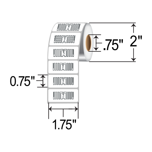 Zebra 1.75x0.75 DT RFID Label [Non-Perforated] 10037102