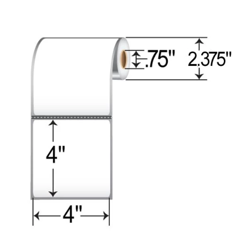 Barcodefactory 4x4  DT Label [Premium Top Coated, Perforated, for Mobile, Black Mark Sensing] 510746