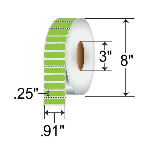 Zebra Z-Supreme 4000T 0.9063x0.25 Polyimide TT Label [Perforated, Green] 10023314