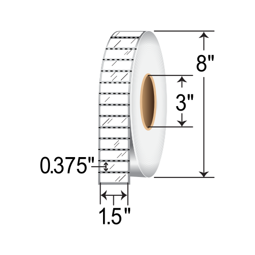 Barcodefactory 1.5x0.375 Polyester TT Label [Perforated] BAR-TT-1.5X.375-POLY