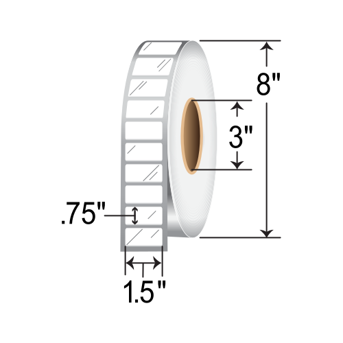 Barcodefactory 1.5x0.75 Polyester TT Label [Perforated] RP-15-075-7500-3-B