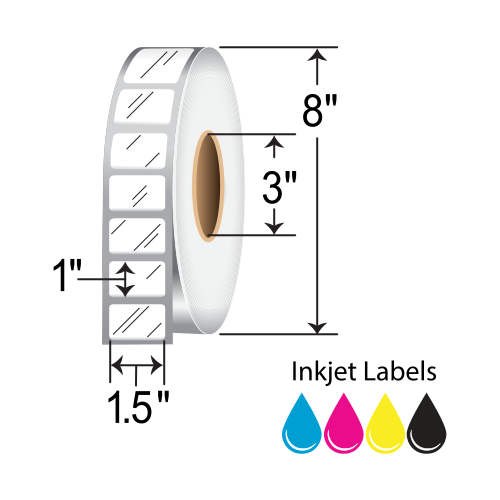 BarcodeFactory 1.5x1 Inkjet Paper Label [Non-Perforated] RIJG-15-1-5300-3