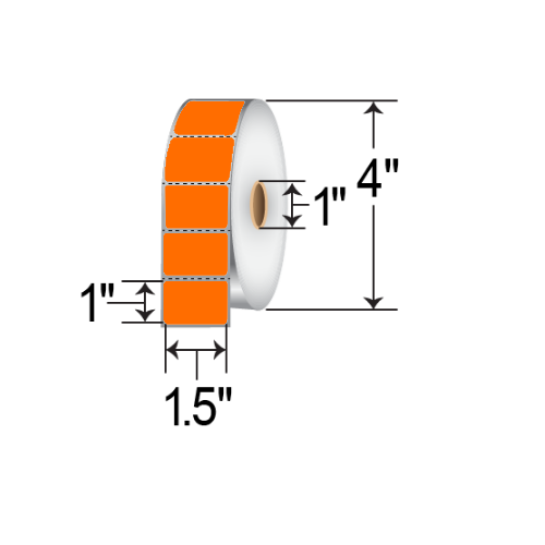 Barcodefactory 1.5x1  DT Label [Perforated, Orange] RD-15-1-1375-OR