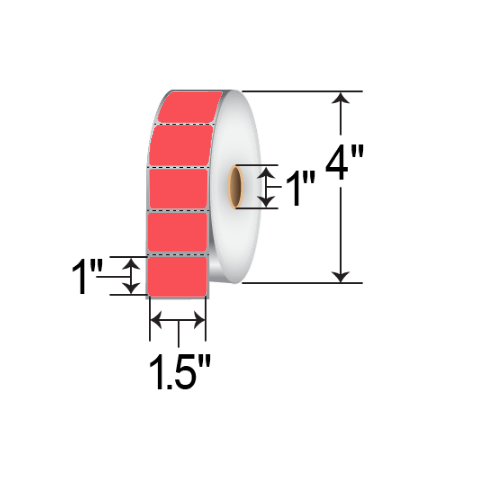 Barcodefactory 1.5x1  DT Label [Perforated, Red] RD-15-1-1375-RD