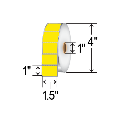 Barcodefactory 1.5x1  DT Label [Perforated, Yellow] RD-15-1-1375-YL