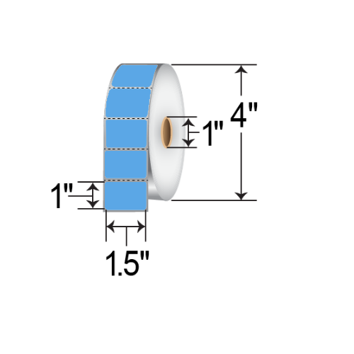 Barcodefactory 1.5x1  DT Label [Perforated, Blue] RD-15-1-1375-BL