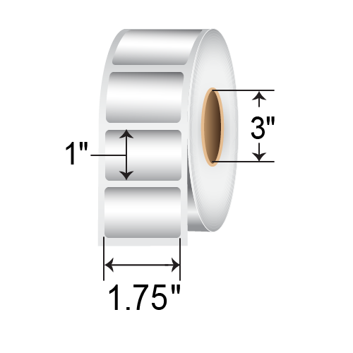 Barcodefactory 1.75x1 Polyester TT Label [Retro-Reflective, Silver] TS-6832