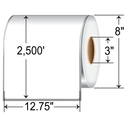 Afinia Label 12.75x2500' Matte Self Wound BOPP Laminate Labels [Non-Perforated] 41255