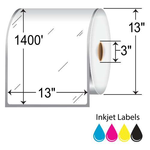 Afinia Label 13x1400' High Gloss Paper Label [Non-Perforated] 40947