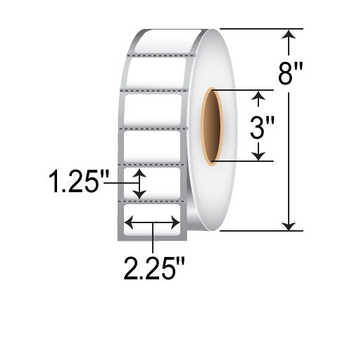 TSC 2.25x1.25  DT Label [Premium Top Coated, Perforated] TSCDT-225125-8-03