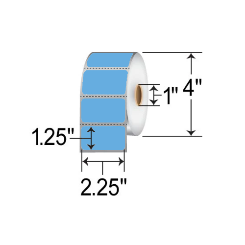 Barcodefactory 2.25x1.25  DT Label [Perforated, Blue] RD-225-125-1135-BL