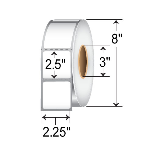 Barcodefactory 2.5x2.5  TT Label [Perforated] RT-25-25-2500-3