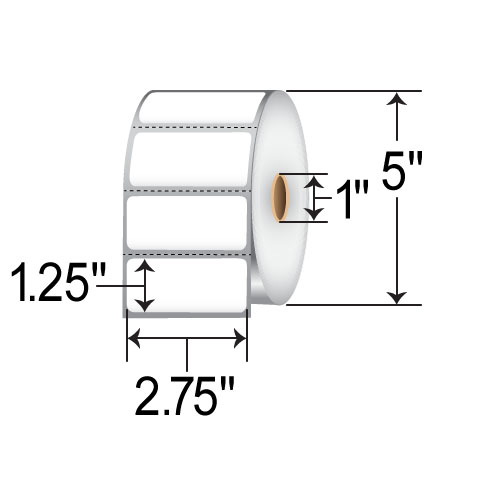 Zebra Z-Select 4000T 2.75x1.25  TT Label [Perforated] 83260