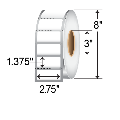 Zebra Z-Ultimate 2000T 2.75x1.375 Polyester TT Label [Perforated] 10022962