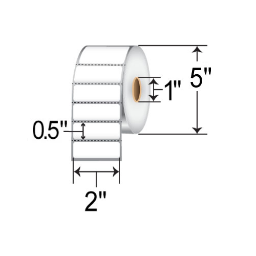 Barcodefactory 2x0.5  DT Label [Removable, Perforated] BAR-2X.5DT-1