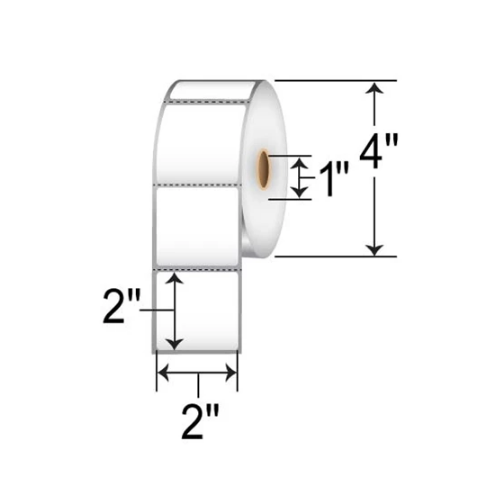 Barcodefactory 2x2 Direct Thermal Paper Label - Perforated RD-2-2-735-1