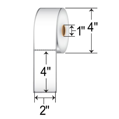 Barcodefactory 2x4 Direct Thermal Paper Label - Perforated RD-2-4-380-1