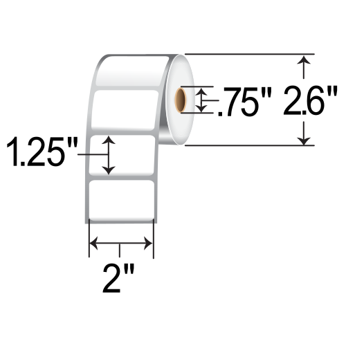 Zebra 2x1.25 TT Polyester Label [Non-Perforated] 10010073