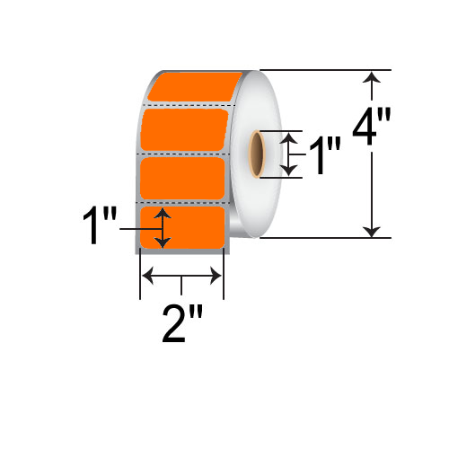 Barcodefactory 2x1  DT Label [Perforated, Orange] RD-2-1-1375-OR