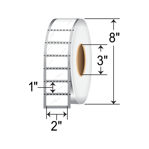 Barcodefactory 2x1 Polyester TT Label [Perforated] IDIM10121P1P37S