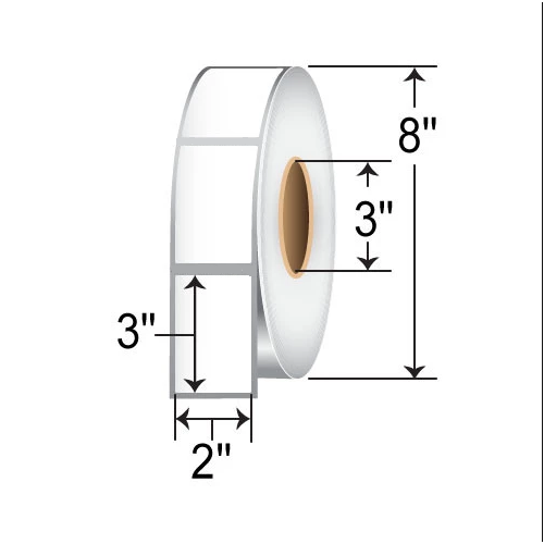 BarcodeFactory 2x3 Matte Poly Inkjet Label [Non-Perforated] ISP-2-3-1500-3NP