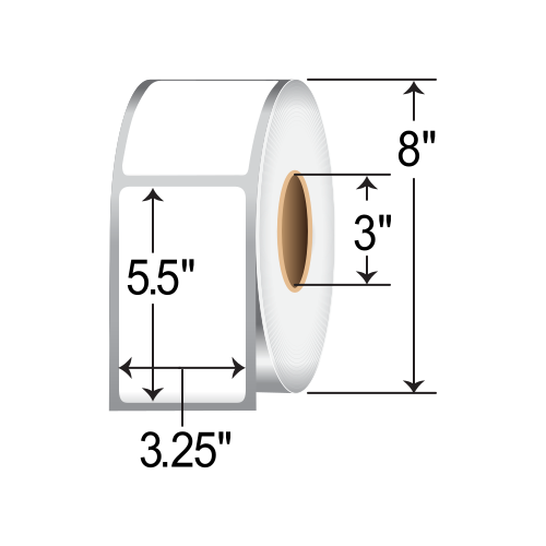 Zebra 3.25x5.5 TT Poly Label [Non-Perforated] 10011690