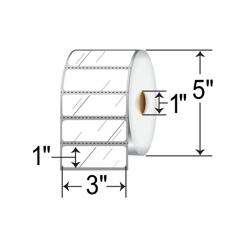 Zebra Z-Ultimate 3000T 3x1 Polyester TT Label [Perforated] 18939-EA