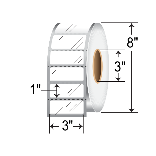 Barcodefactory 3x1 Polyester TT Label [Perforated] IDIM10131P1P37S